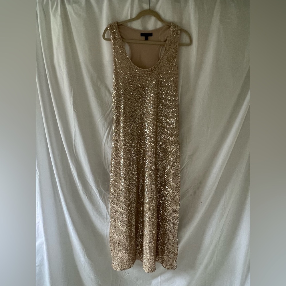 Banana Republic Gold Sequin Maxi Dress